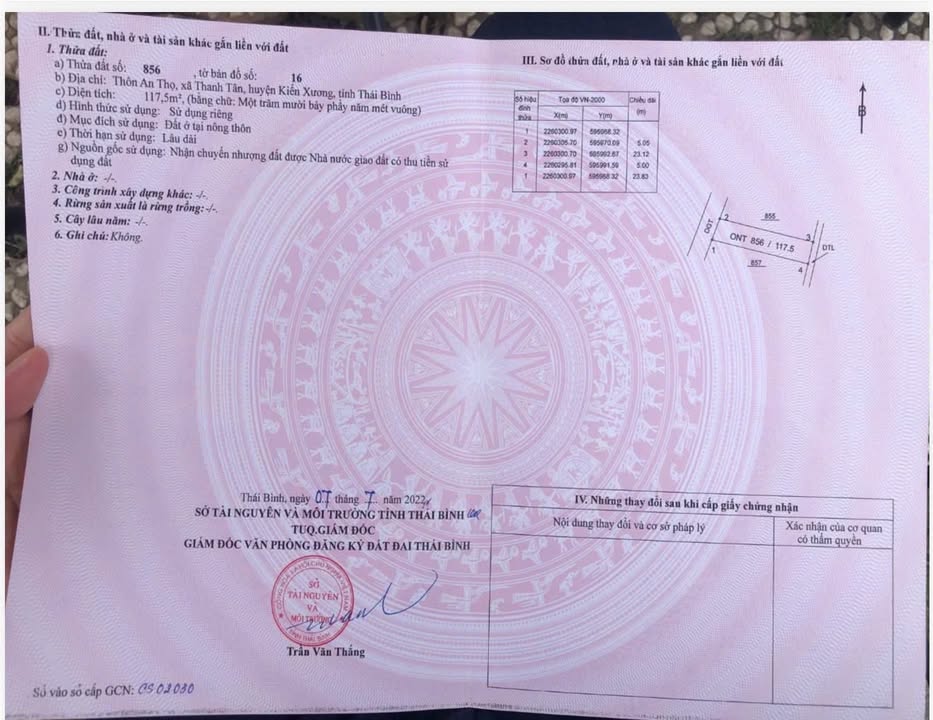 Đất nền Thanh Tân, Kiến Xương, Thái Bình 117m² giá 700 triệu - Đầu tư sinh lời tuyệt vời!