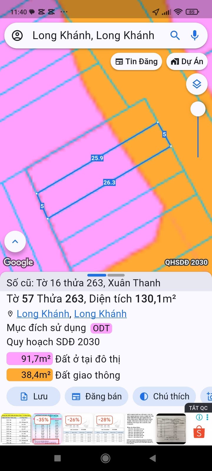 Đất nền đường Nguyễn Chí Thanh, Long Khánh, 130m² giá 2.9 tỷ - Cơ hội đầu tư tuyệt vời!