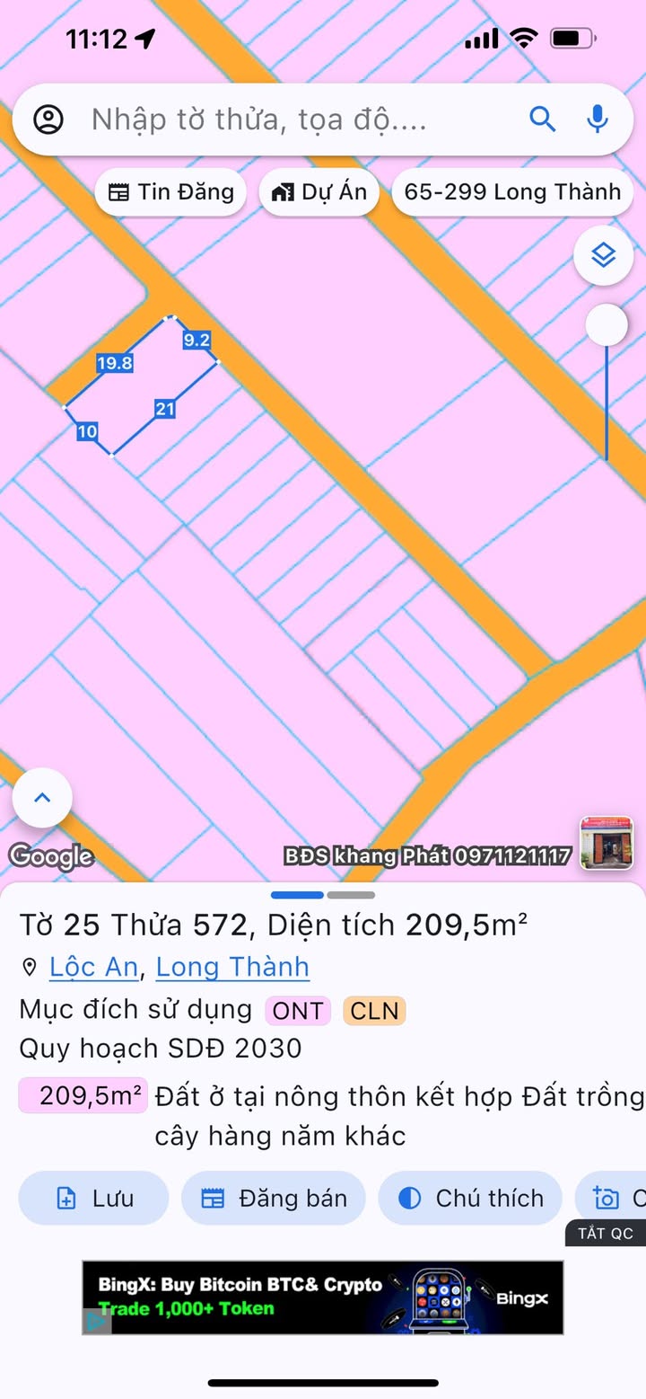 Đất thổ cư 2 mặt tiền Bưng Cơ, Lộc An, 200m² giá 3 tỷ - Cơ hội đầu tư tuyệt vời!