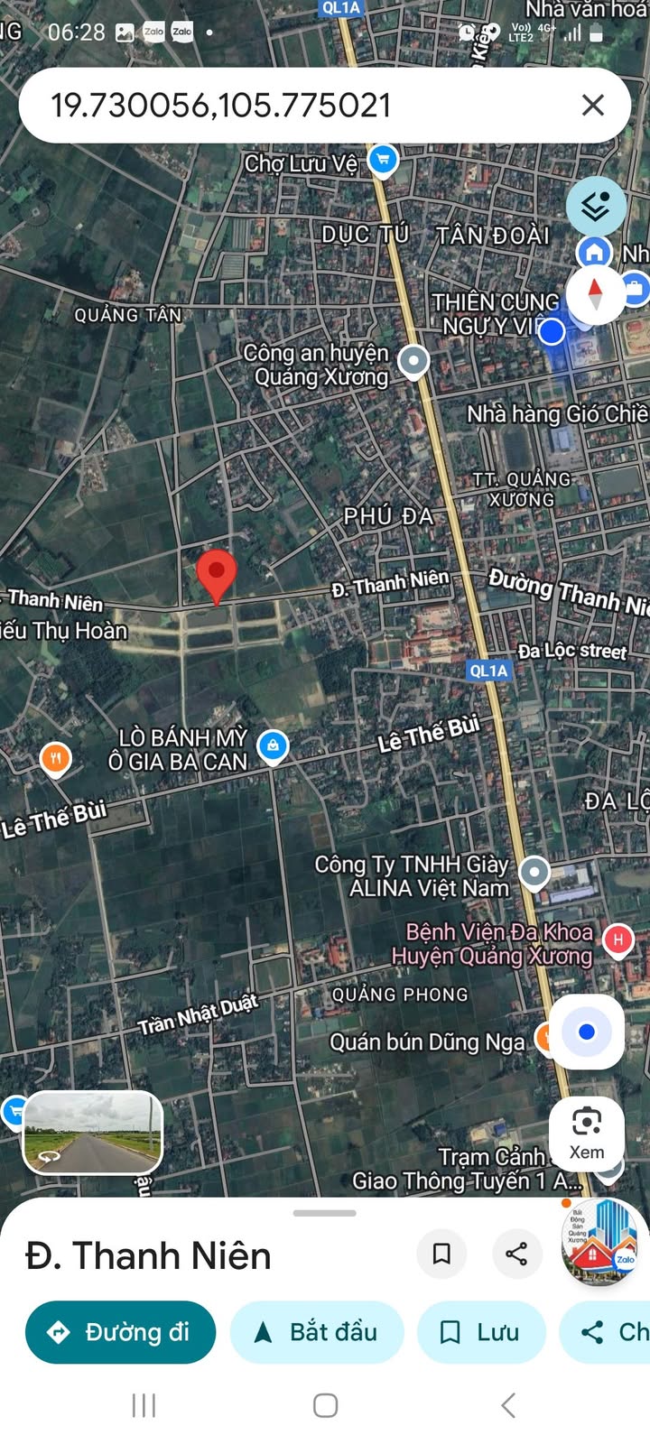 Đất nền Tân Phong 100m² giá 2.4 tỷ - Hướng Bắc mặt đường Thanh Niên