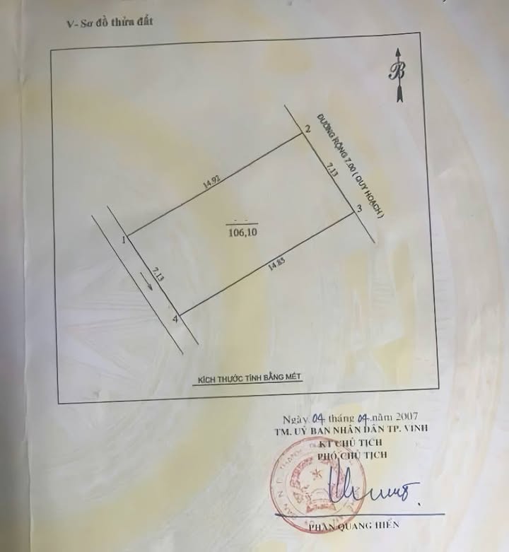 Đất Nền Nghi Phú Vinh 106m² giá 5.7 tỷ - Vị trí đắc địa, gần bệnh viện!