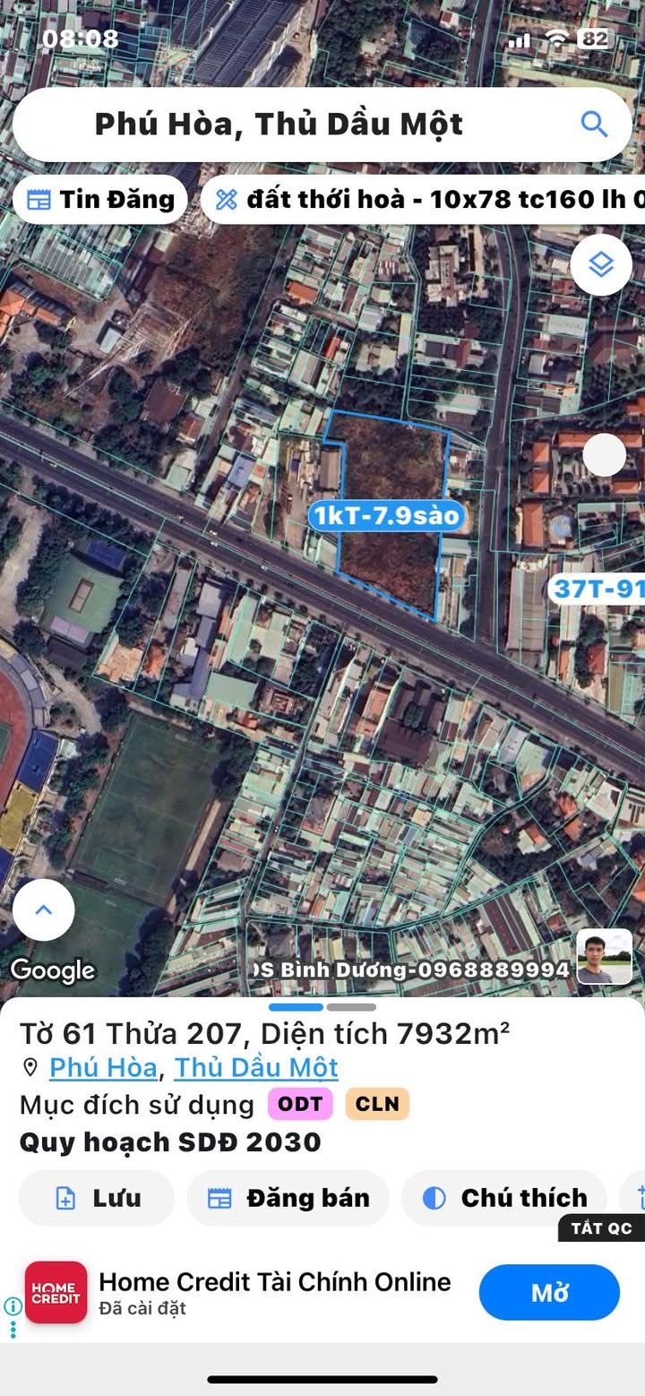 Đất mặt tiền Đại lộ Bình Dương - Phú Hòa - 7932m² giá 970 tỷ - Cơ hội đầu tư hiếm có!