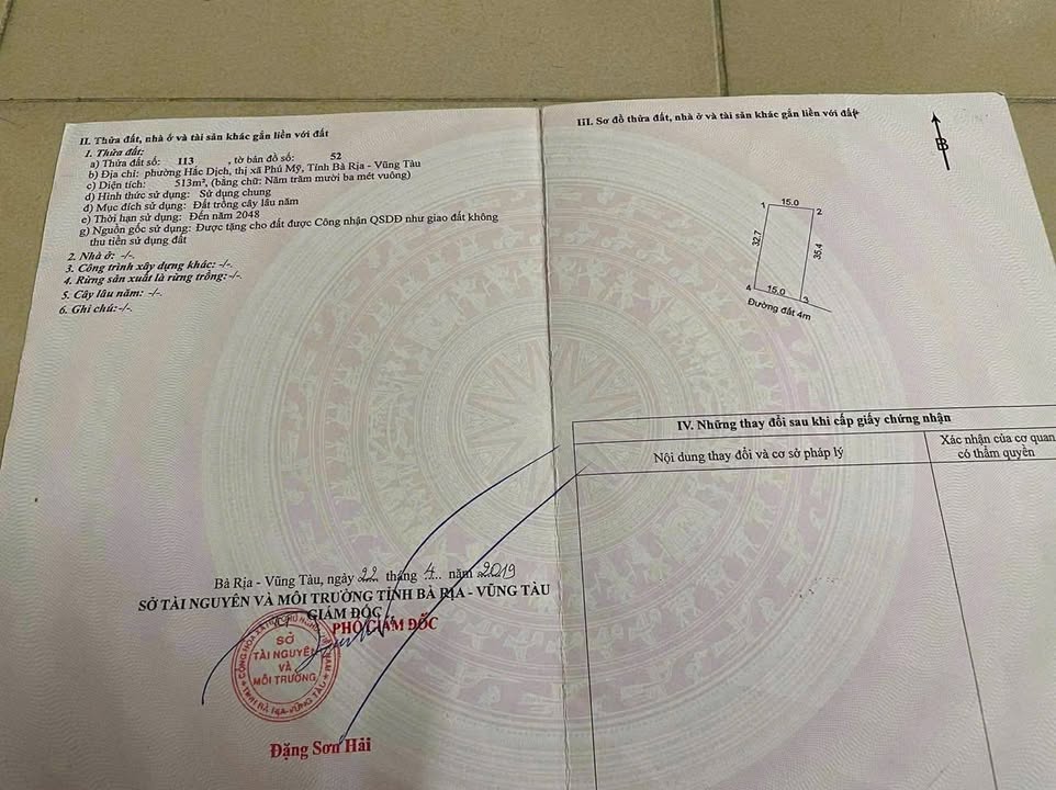 Đất nền Suối Nhum, Hắc Dịch, 480m² giá 780 triệu - Mặt tiền đường bê tông