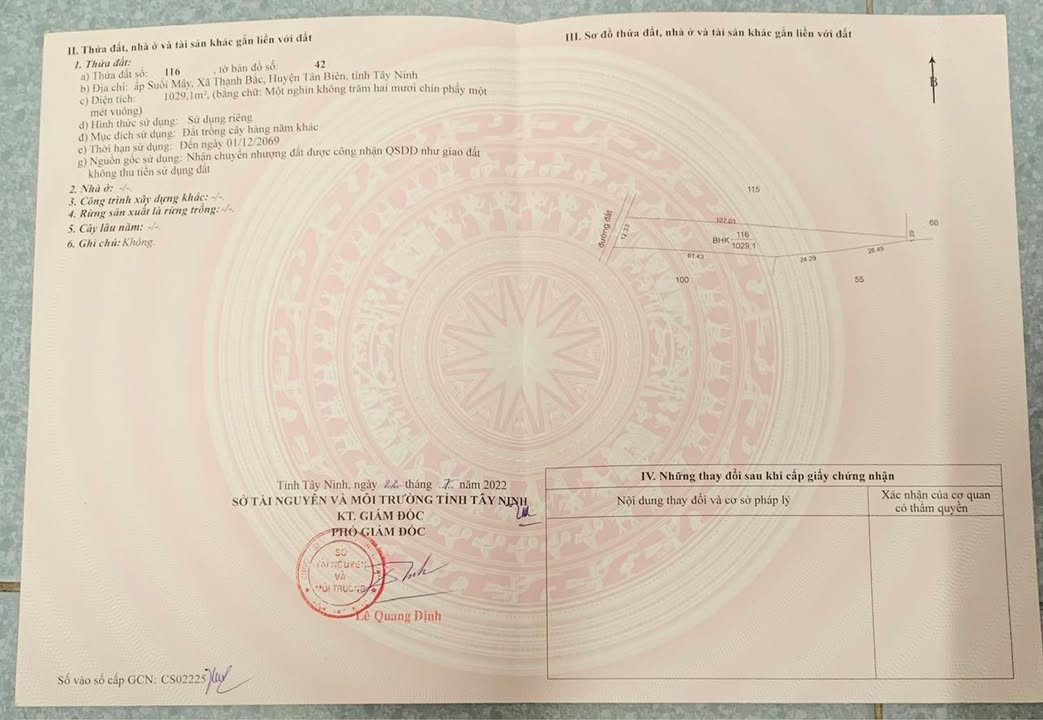 Đất nền Thạnh Bắc, Tân Biên 1000m² giá 18 tỷ - Đầu tư sinh lời ngay