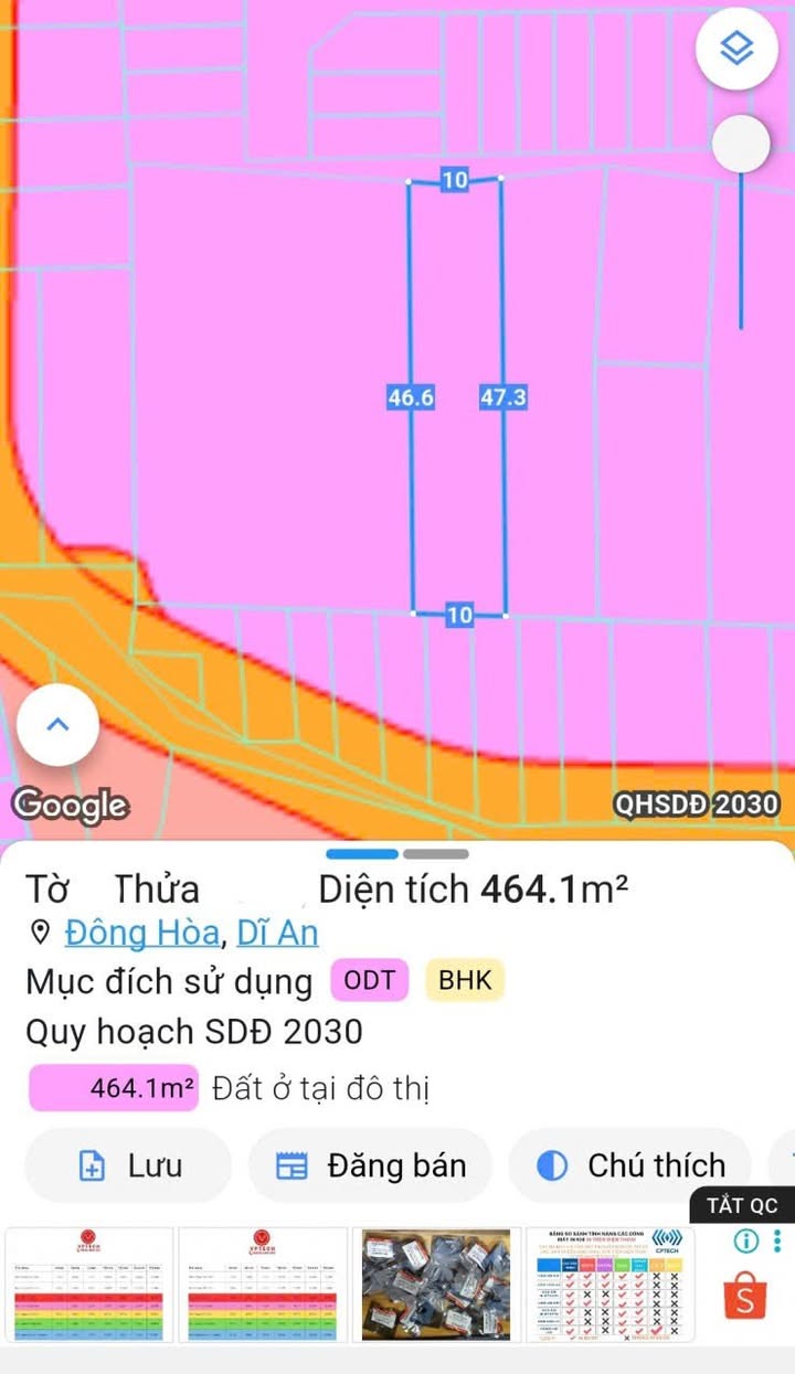 Đất thổ cư 300m² tại Đông Hòa, Dĩ An - Sổ hồng riêng, chỉ 8.9 tỷ!