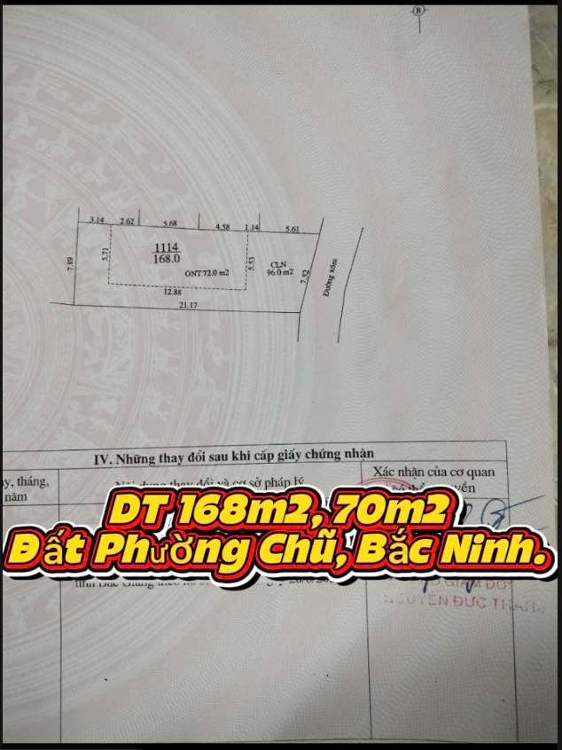 Lô đất Tân Giáp, phường Chũ 168m² giá 400 triệu - Cơ hội đầu tư hấp dẫn!