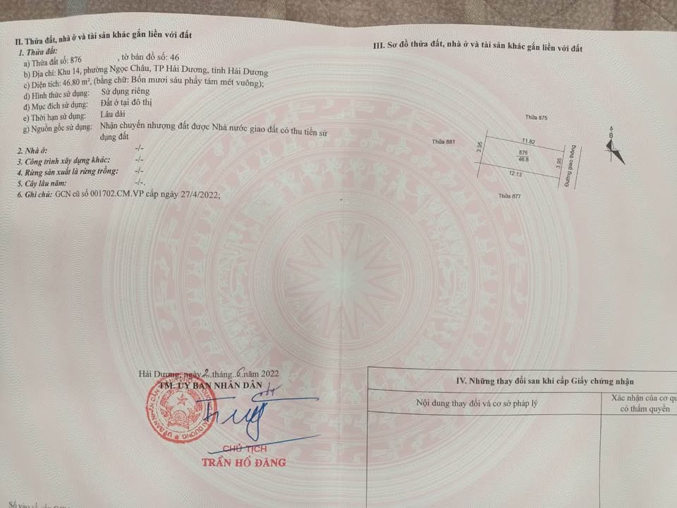 Đất thổ cư đường Đông Khê, phường Ngọc Châu, Hải Dương - Giá 1.4 tỷ, thương lượng tốt!