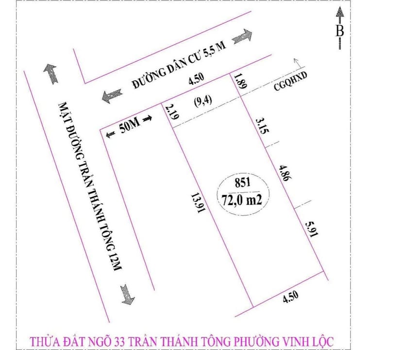 Nhà phố đường Trần Thánh Tông, 72m² giá 2.48 tỷ - Gần chợ và trường học!