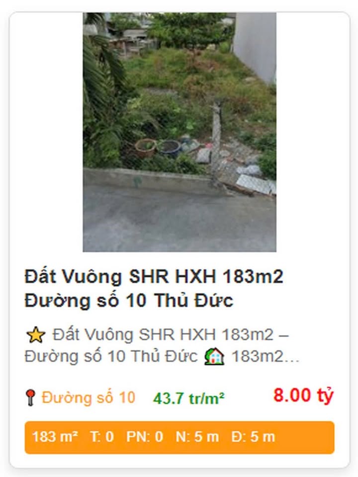 Đất vuông đẹp 183m² tại Hiệp Bình Phước, Thủ Đức - Sổ hồng chính chủ!