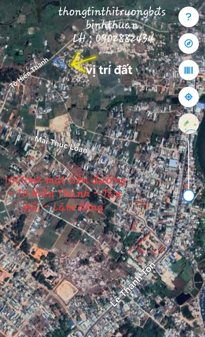 Đất thổ cư 1000m² mặt tiền đường Tô Hiến Thành, Tân Hải, Lâm Đồng - Đầu tư lâu dài!