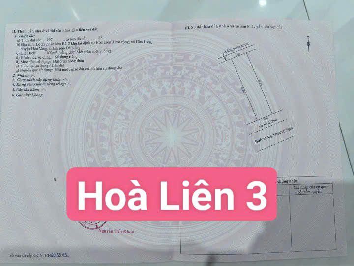 Nhà bán Hòa Liên, Liên Chiểu, Đà Nẵng 100m² giá 2 tỷ - Hướng Đông, view kênh đẹp!