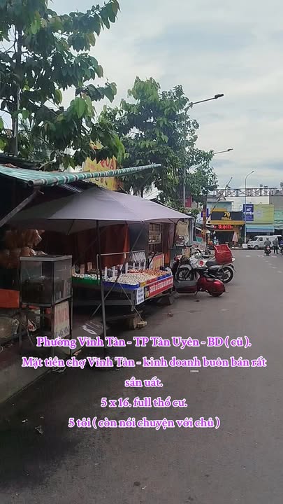 Mặt tiền chợ Vĩnh Tân, TP Tân Uyên 80m² giá 5 tỷ - Kinh doanh đa ngành nghề