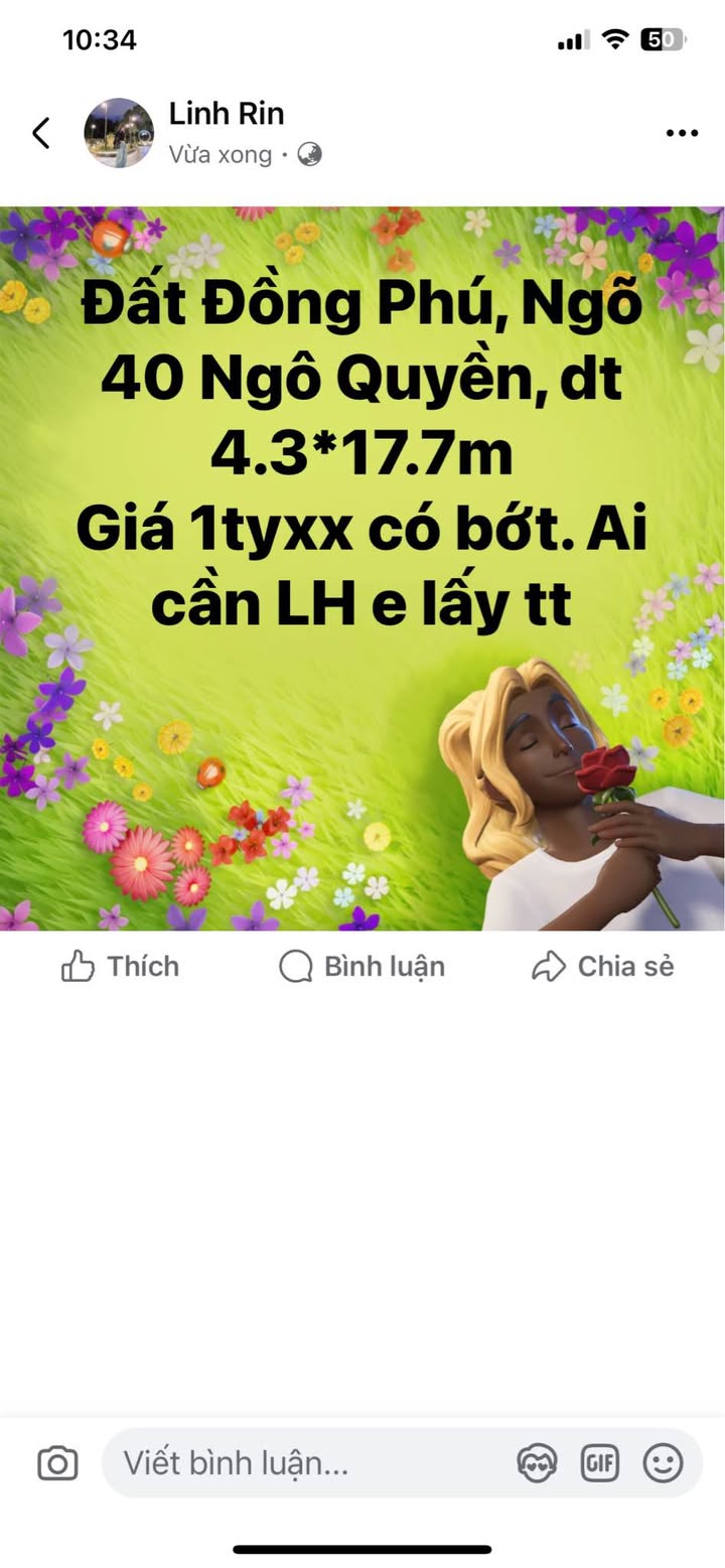 Đất nền Đồng Phú, Ngõ 40 Ngô Quyền, 75m² chỉ 1 tỷ - Cơ hội đầu tư tuyệt vời!