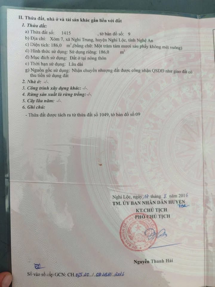 Đất nền Nghi Trung 186m² giá 1.4 tỷ - Đất ở toàn bộ, ô tô đỗ cửa!