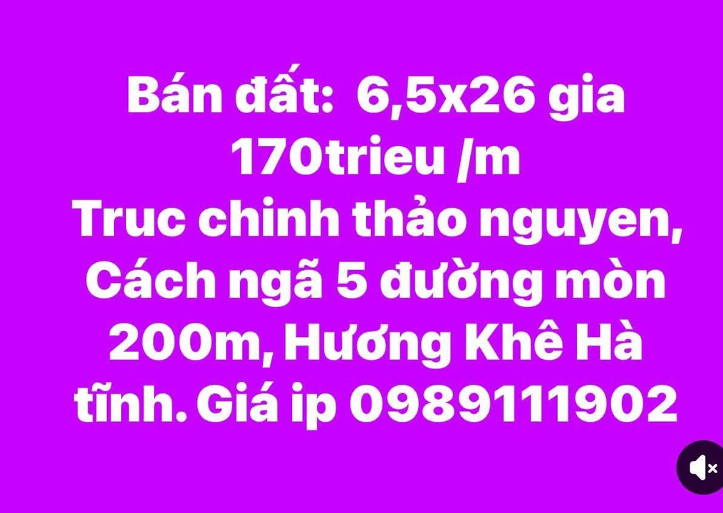 Đất nền Hương Khê 169m² giá 2.73 tỷ - Cơ hội đầu tư tuyệt vời!