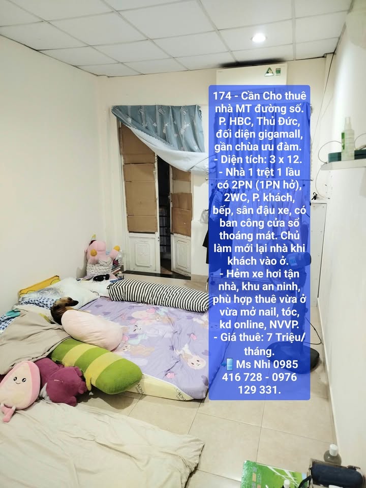 Nhà cho thuê đường Số, P. Hiệp Bình Chánh, Thủ Đức 40m² - Full nội thất, giá 7 triệu