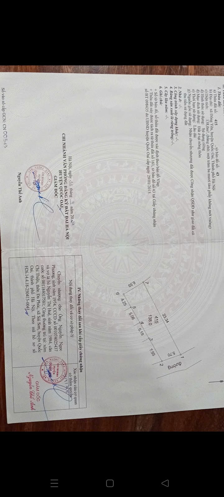 Đất thổ cư 138m² tại Phú Cát, Quốc Oai - Đường thông, ô tô đỗ cửa!