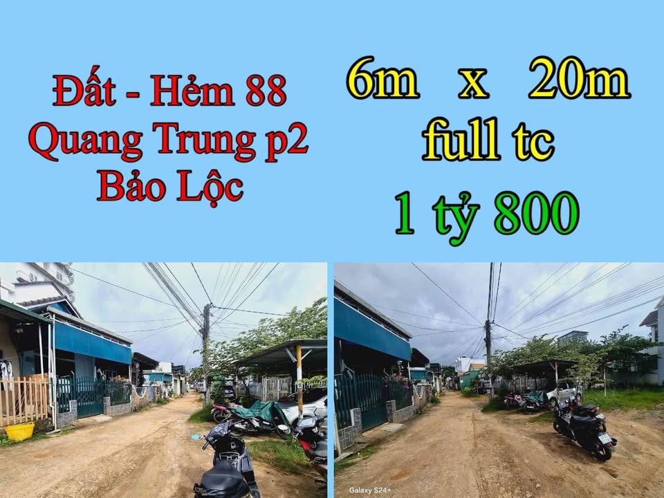 Đất nền hẻm 88 Quang Trung, Bảo Lộc 120m² giá 1.8 tỷ - Ô tô vào tận nơi!