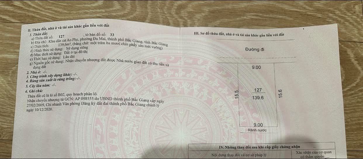 Đất nền khu dân cư Ao Phe Đa Mai 140m² giá 3 tỷ - Sổ đỏ chính chủ!