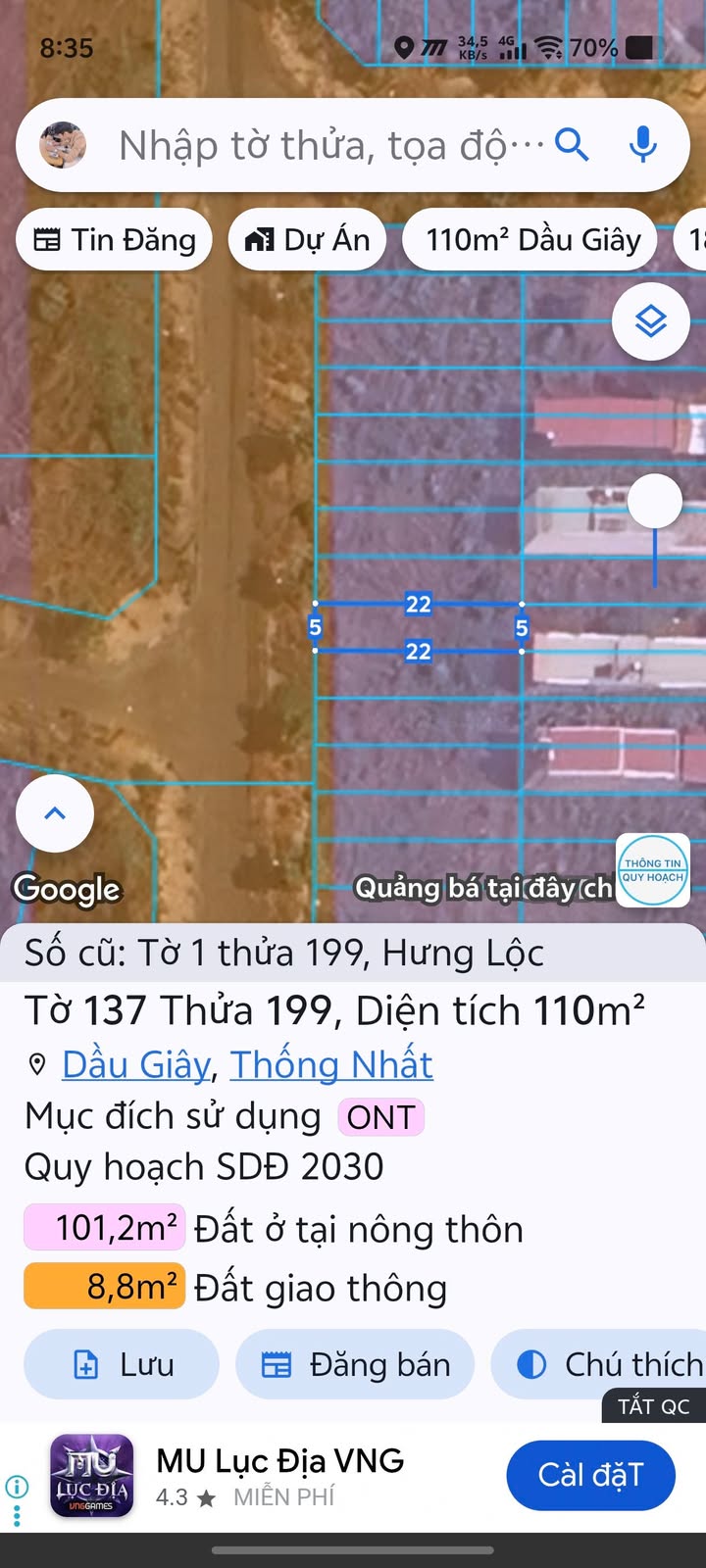 Đất nền Thống Nhất 110m² giá 1.286 tỷ - Sổ đỏ chính chủ, gần chợ