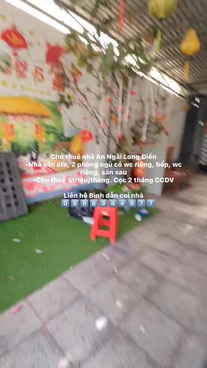 Nhà cho thuê An Ngãi, Long Điền 2PN giá 5 triệu - Sân ô tô thoáng mát!
