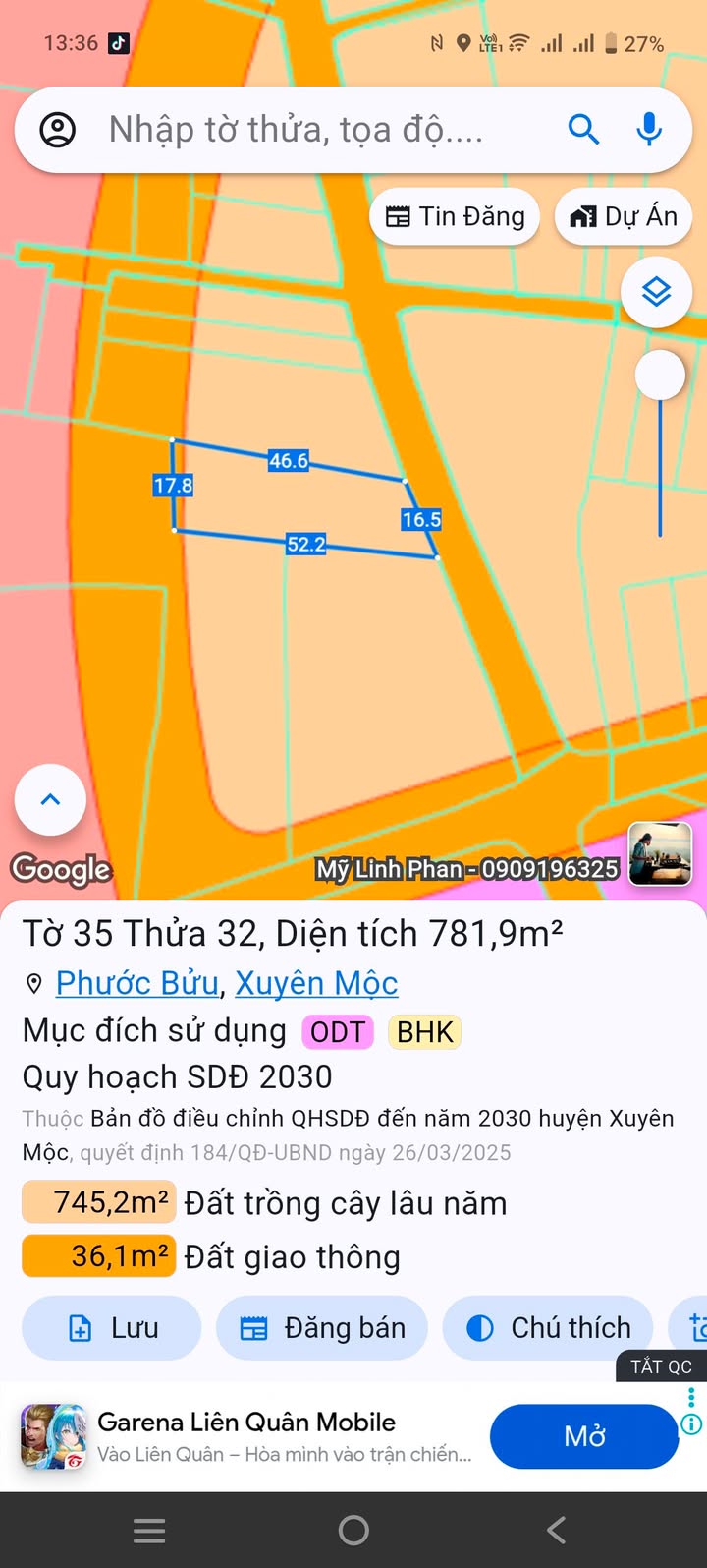 Đất thổ cư 100m² tại thị trấn Phước Bửu, giá 6.5 tỷ - Cơ hội đầu tư tuyệt vời!