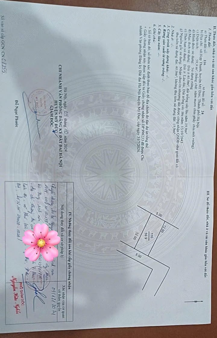 Đất nền Hợp Thanh, Mỹ Đức 59m² giá 8xx triệu - Đường rộng ô tô vào tận nơi!