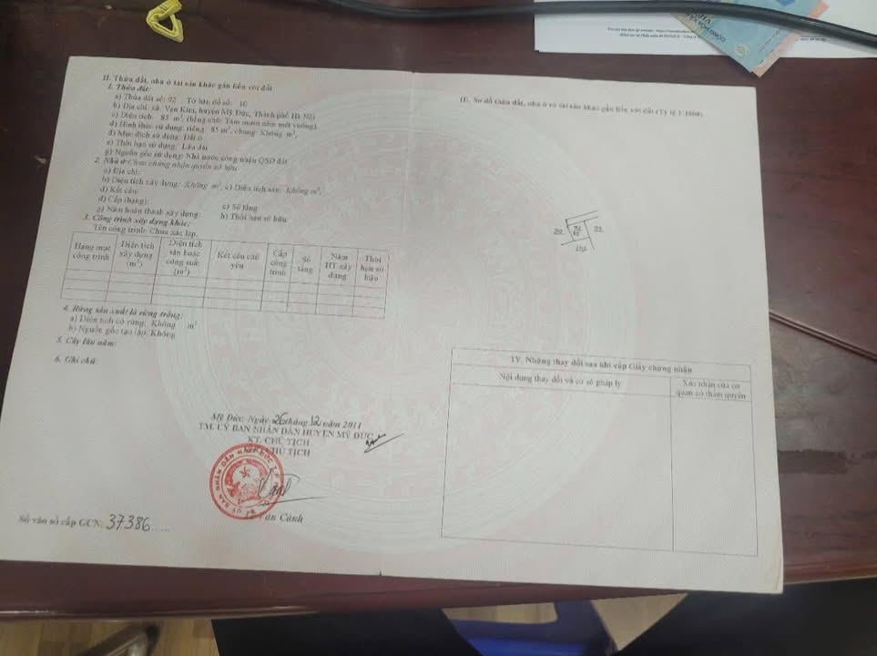 Đất thổ cư Vạn Kim, Mỹ Đức 85m² giá chỉ 800 triệu - Ô tô vào tận đất!