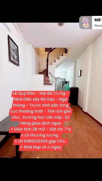 Nhà riêng Lê Quý Đôn, Hai Bà Trưng 28m² giá 7 tỷ - Đẹp và thoáng mát!