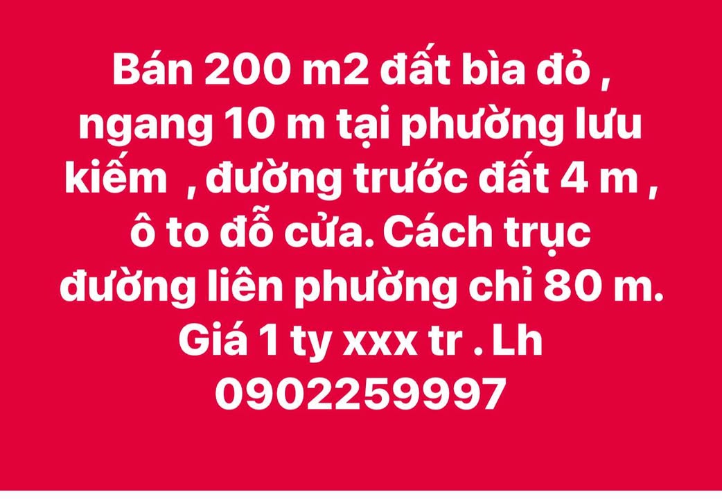 Đất nền 200m² tại Lưu Kiếm, Hải Phòng - Sổ đỏ chính chủ, giá 1 tỷ