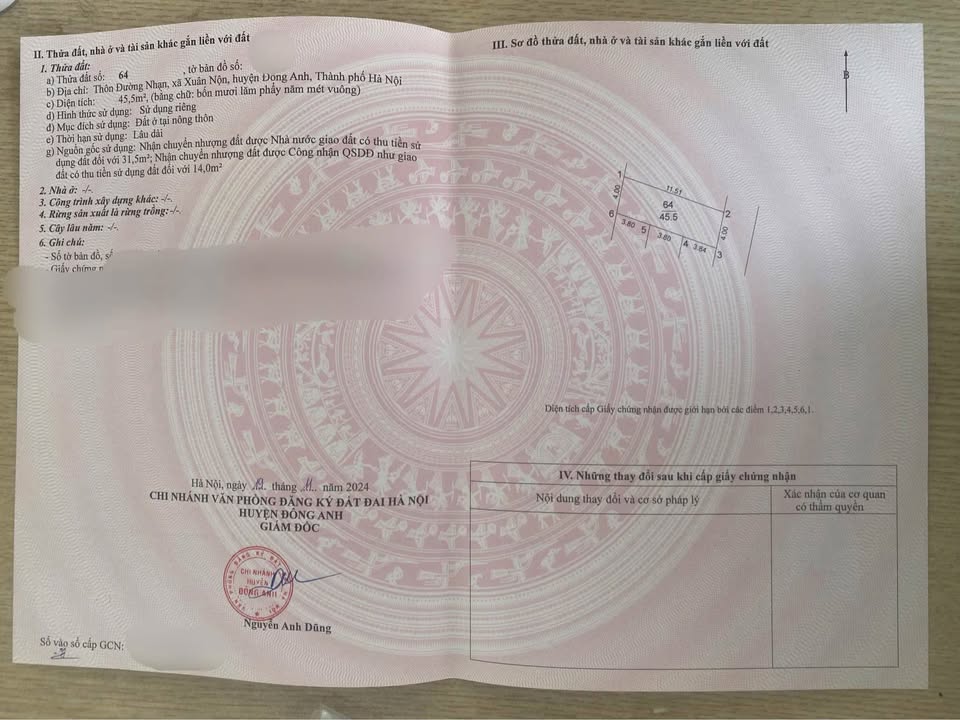 Đất nền Thư Lâm 45.5m² giá 3.45 tỷ - Tiềm năng tăng giá vượt bậc!