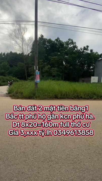Bán đất Phú Hộ, Thị xã Phú Thọ 160m² giá 3 tỷ - Tiềm năng tăng giá cao!