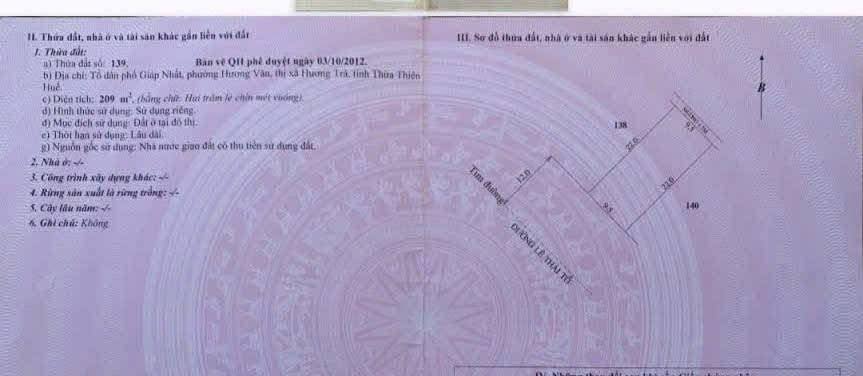 Bán gấp FrontHouse mặt tiền Lê Thái Tổ, Tứ Hạ 209m² - Phù hợp kinh doanh!