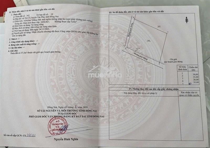 Đất mặt tiền 1030m² trước cổng Khu du lịch Suối Mơ - Giá 12.35 tỷ