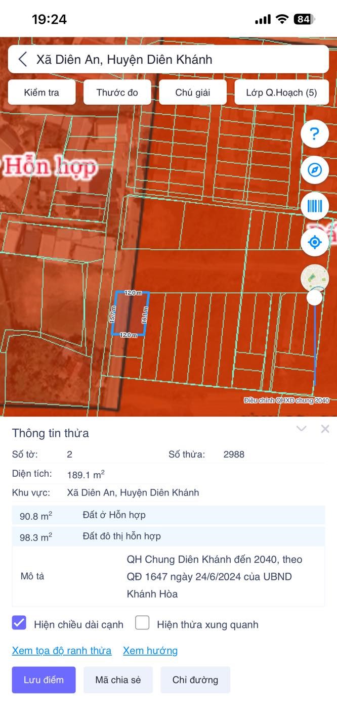 Bán đất mặt tiền đường Chợ Chiều, xã Diên An, 65.9m² giá 1.86 tỷ - Cách biển chỉ 12km!