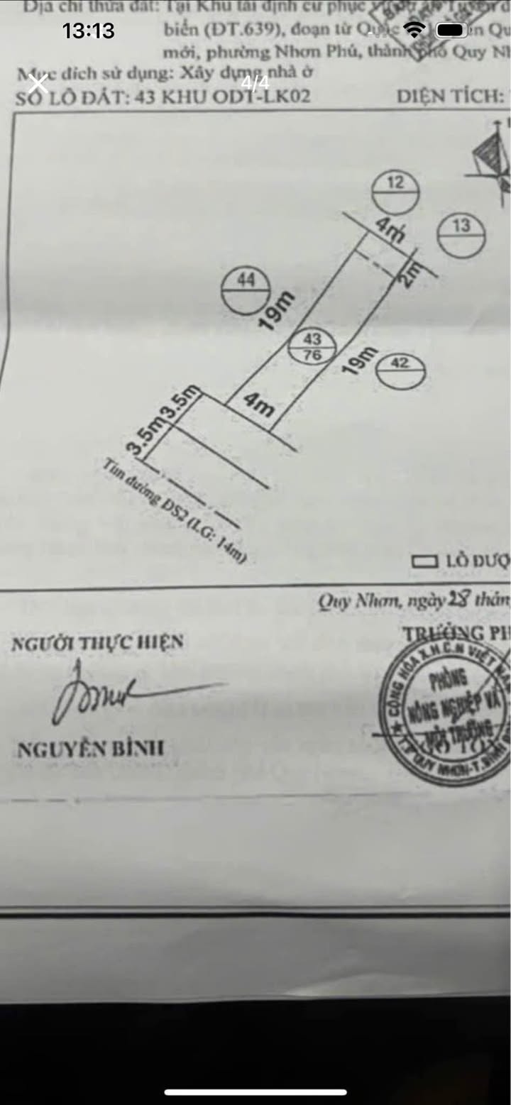Đất nền phường Nhơn Phú 76m² giá 2.46 tỷ - Cơ hội đầu tư hấp dẫn!