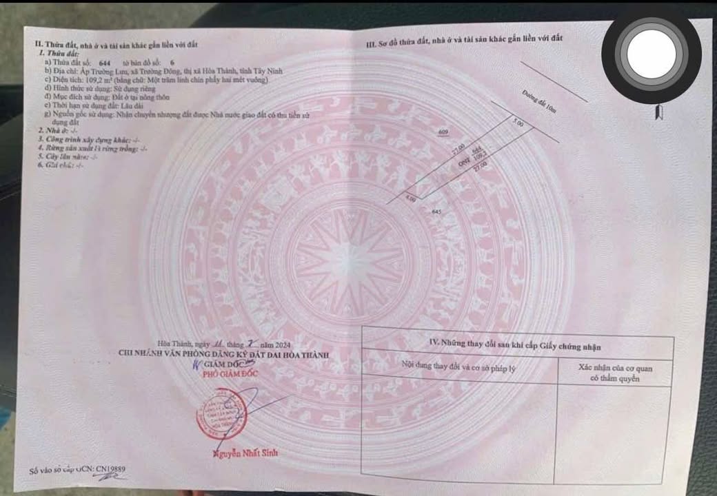 Đất thổ cư Long Hoa Tây Ninh 135m² giá 350 triệu - Vị trí tiềm năng gần các tiện ích!