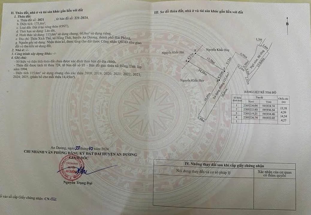 Đất Xích Thổ An Hải 60m² giá 1.55 tỷ - Vị trí đẹp, ô tô vào tận nơi!