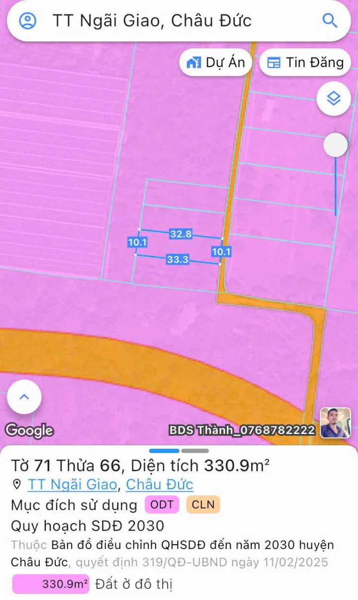 Đất nền tại xã Ngãi Giao, Bà Rịa - Vũng Tàu 330m² giá 170 triệu - Cơ hội đầu tư không thể bỏ lỡ!