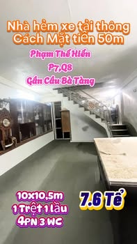 Nhà đẹp Phạm Thế Hiển, P7, Q8 - 105m² giá 7.6 tỷ - Vị trí đắc địa, giao thông thuận lợi!