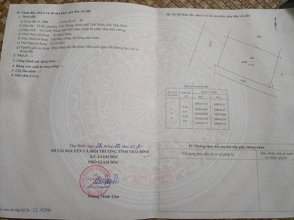 Đất lô góc Tiền Phong Thái Bình 113.5m² giá chỉ 1 tỷ - Đường ô tô vào tận nơi!