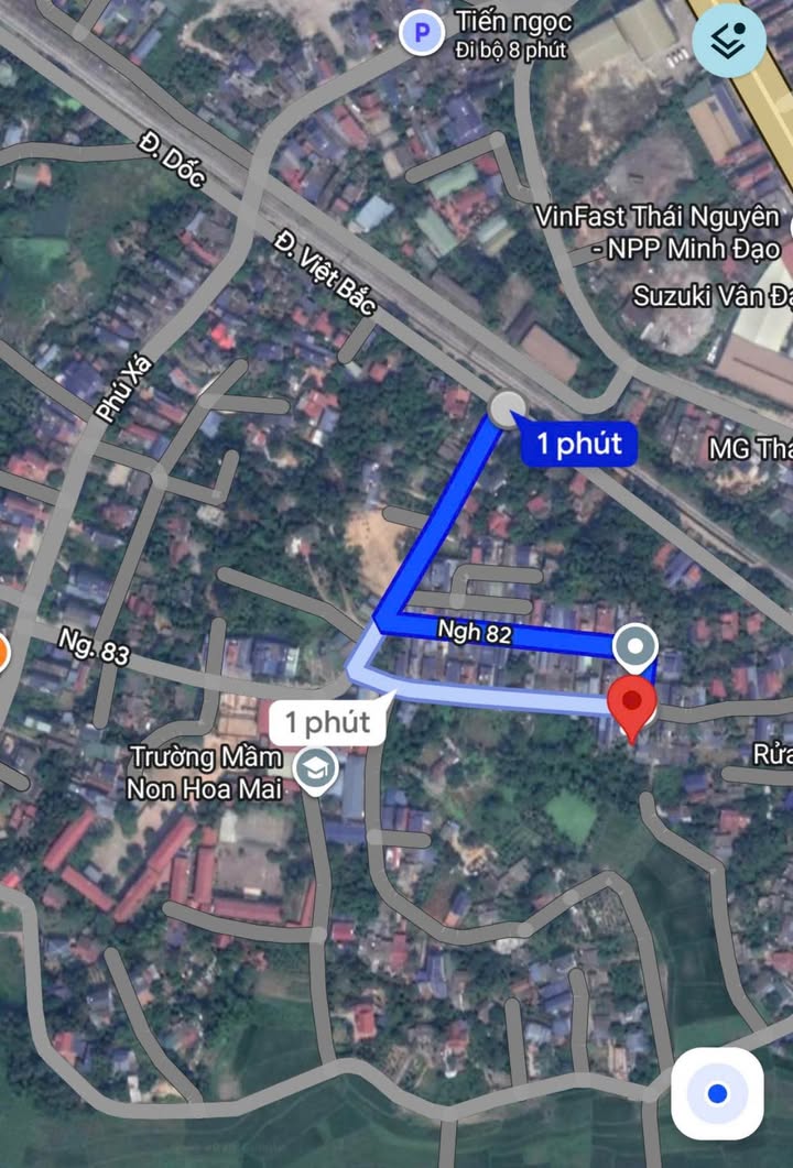 Lô đất Phú Xá Thái Nguyên 131m² giá 1.2 tỷ - Cách đường Việt Bắc chỉ 300m!