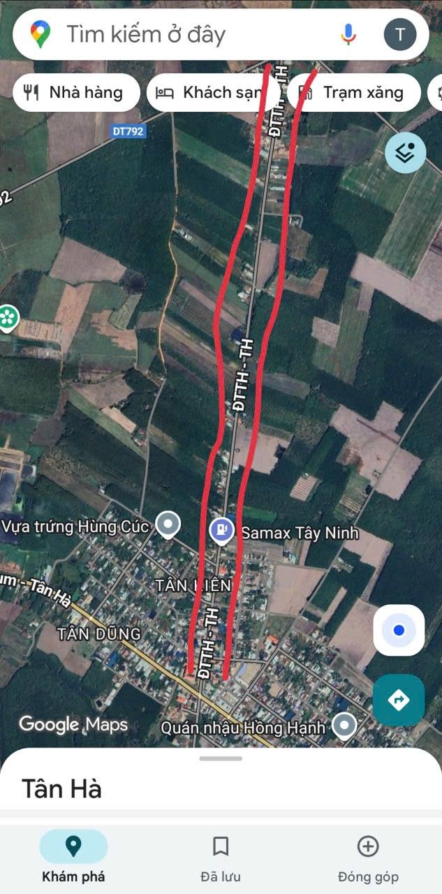 Đất mặt tiền đường DT, Tân Châu, Tây Ninh 3000m² - Cơ hội đầu tư tuyệt vời!