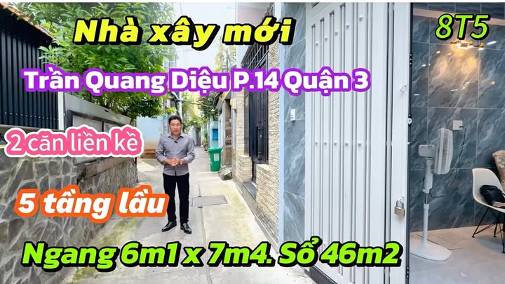Nhà góc 2 mặt hẻm Trần Quang Diệu, Q.3 - Diện tích 42m² - Giá 8.5 tỷ