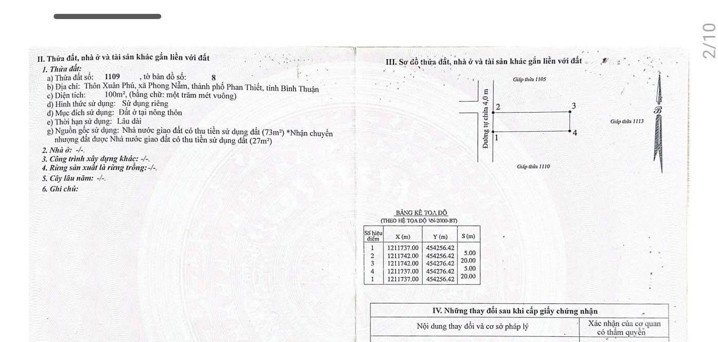 Đất thổ cư Phong Nẫm, 100m² giá chỉ 800 triệu - Cơ hội đầu tư tuyệt vời!