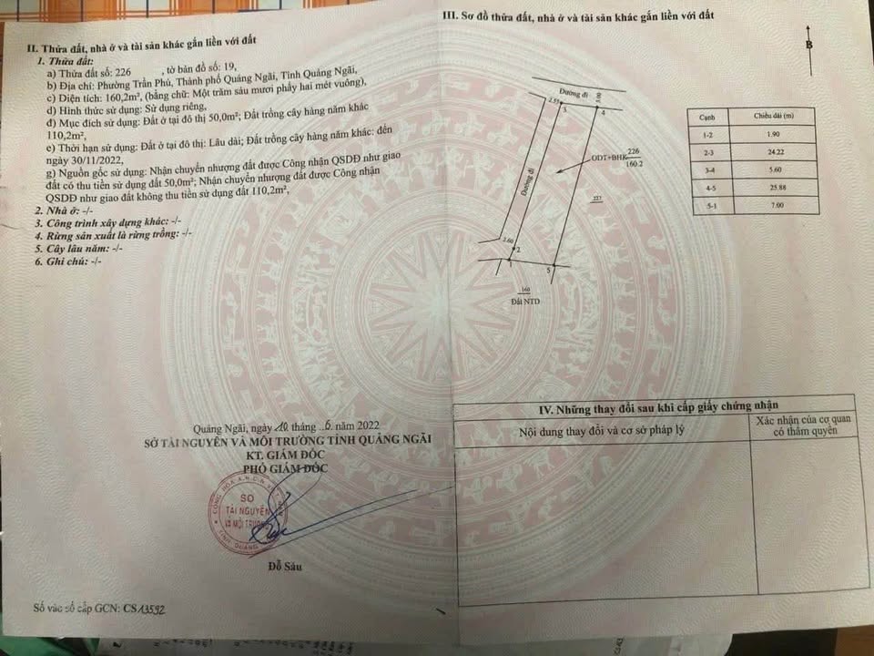 Đất nền phường Trần Phú, Quảng Ngãi 160m² - Lô góc giá chỉ 1.6 tỷ!