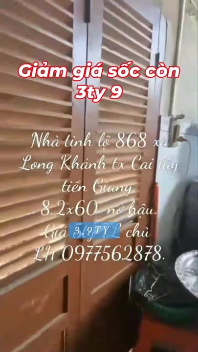 Nhà mặt tiền tỉnh lộ 868, xã Long Khánh, diện tích 492m² - Giá chỉ 3,9 tỷ!