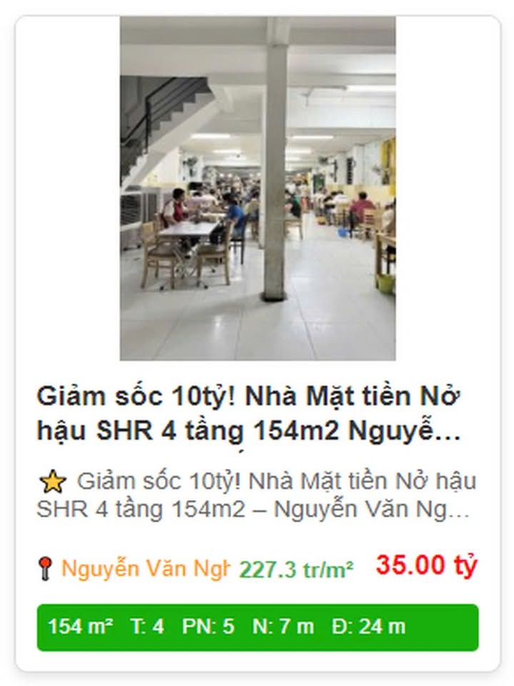 Nhà mặt tiền nở hậu 4 tầng đường Nguyễn Văn Nghi 154m² - Giá thương lượng hấp dẫn!