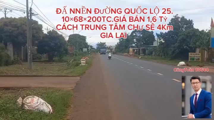 Đất nền 680m² mặt tiền Quốc lộ 25 - Cách trung tâm thị trấn Chư Sê chỉ 4km!