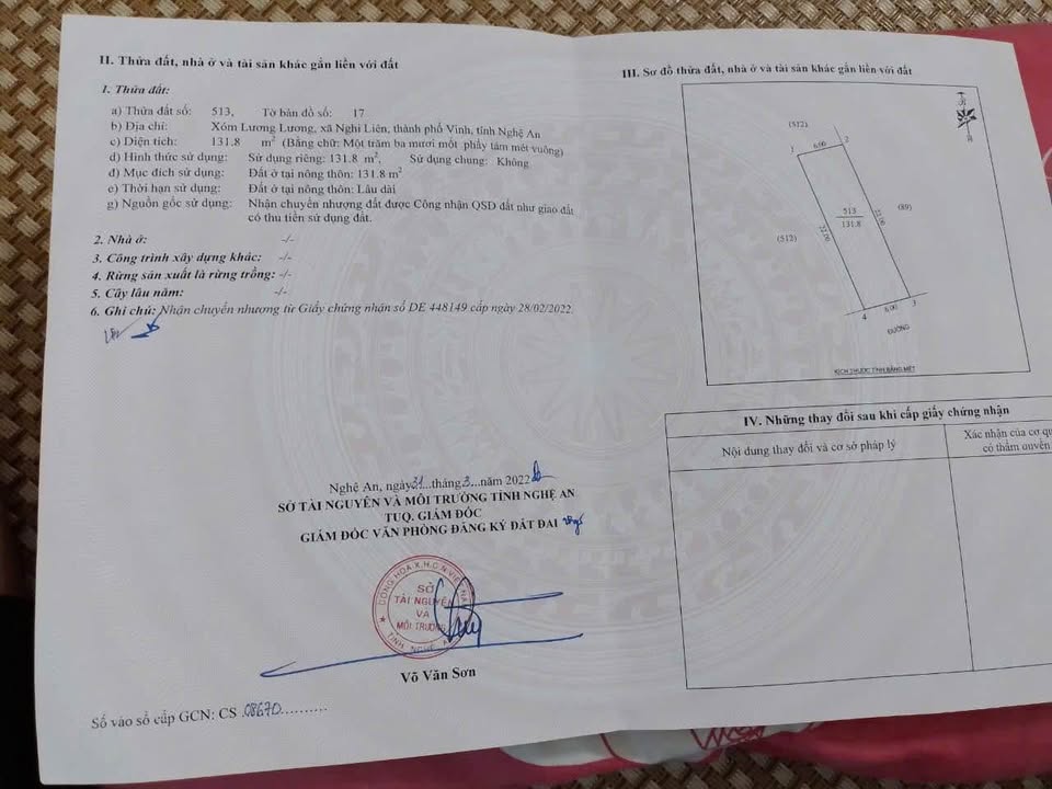 Đất Nghi Liên 132m² giá thỏa thuận - Thích hợp đầu tư sinh lời!